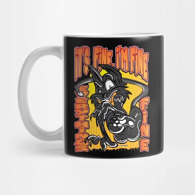 It's Fine, I'm Fine, Everythings Fine Black Cat by eShirtLabs